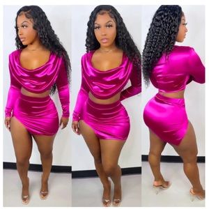 Hot Pink Two Skirt Set.